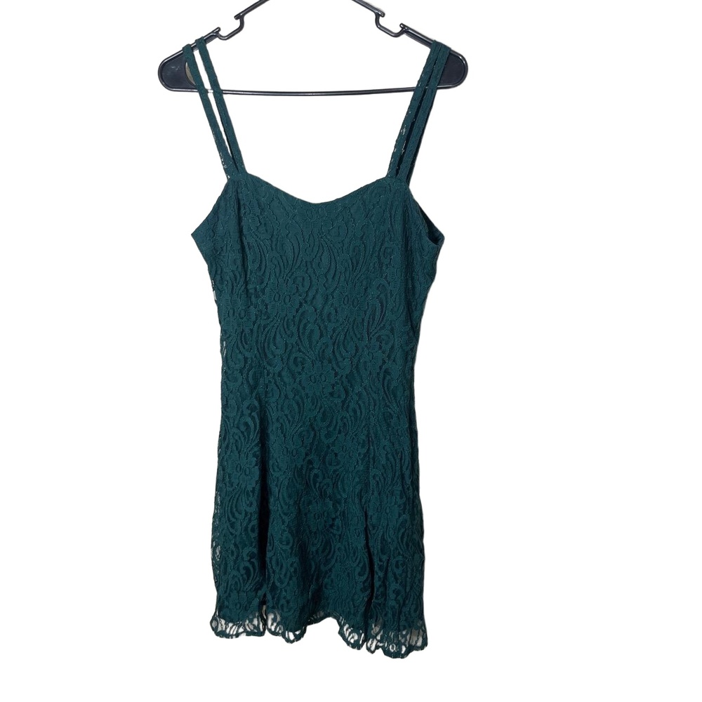 All That‎ Jazz Green Lace Mini Length 90s Vintage Dress Size 11/12